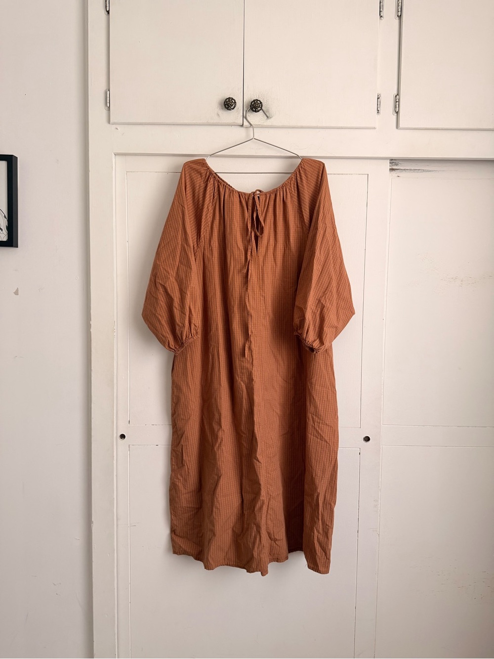 Deiji Studios Gather Dress - Tobacco Checked